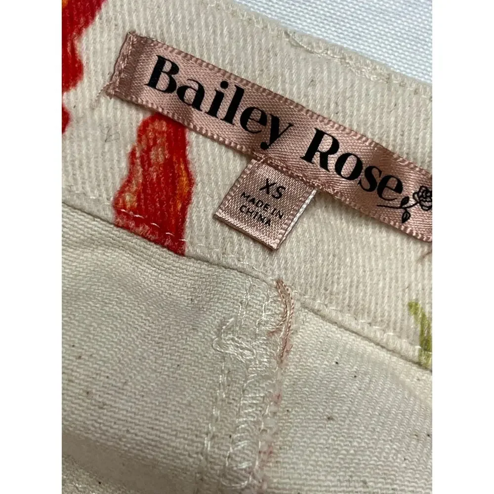 Bailey Rose Chili Pepper Print Novelty Wide Leg Pants NWOT X-Small Soft Denim - Picture 6 of 6